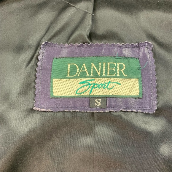 Vintage Danier sport leather coat 90s purple size medium Moto style - Picture 8 of 15